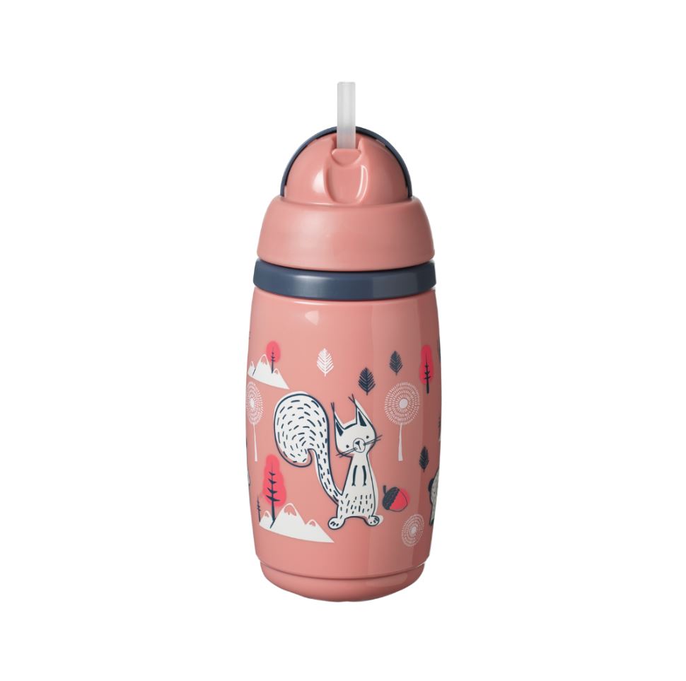 Tommee Tippee Superstar Insulated Straw Cup Bottle (266ml) - Pink Cat