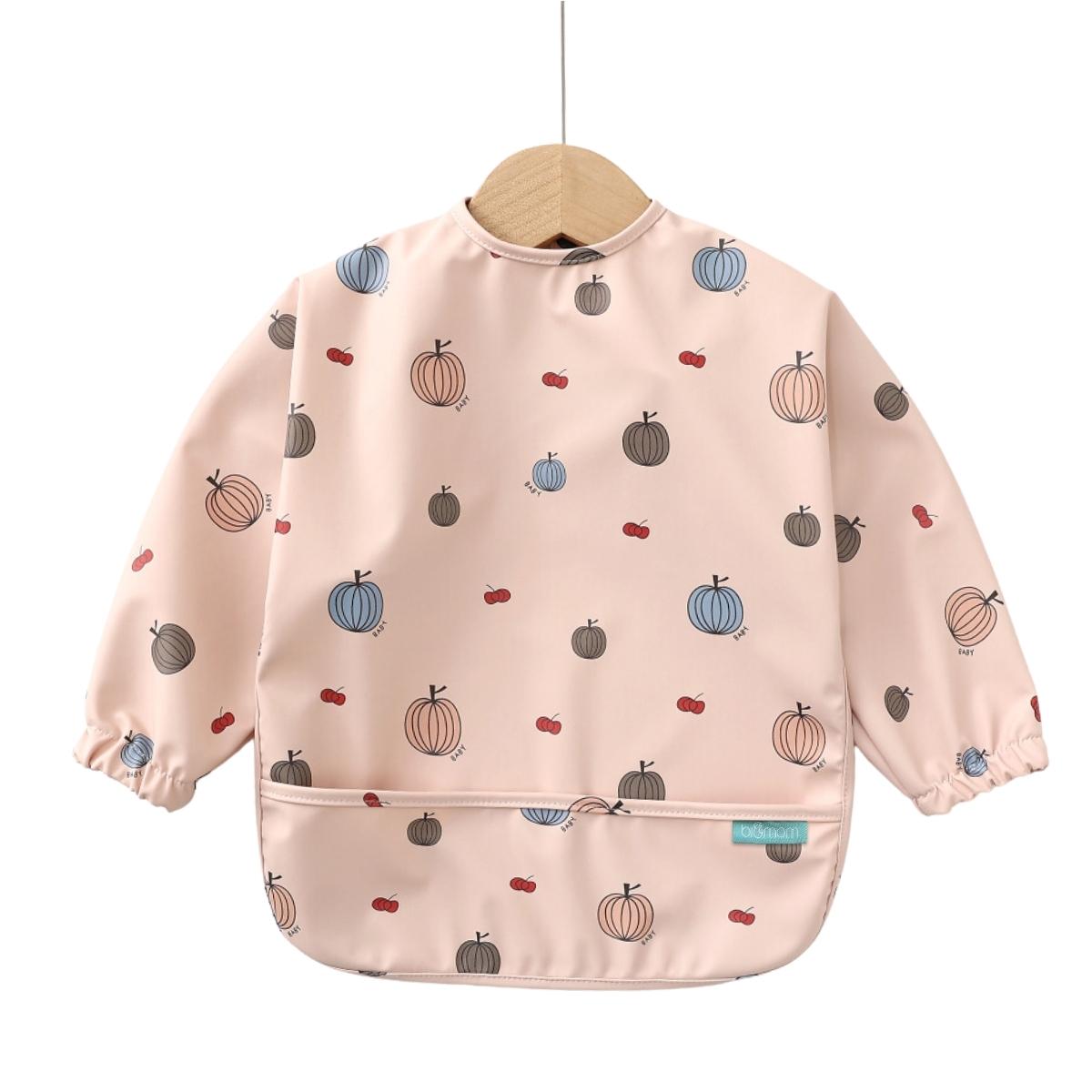 Biomom Baby Smock Bib - Pink Pumpkin (2 Sizes)