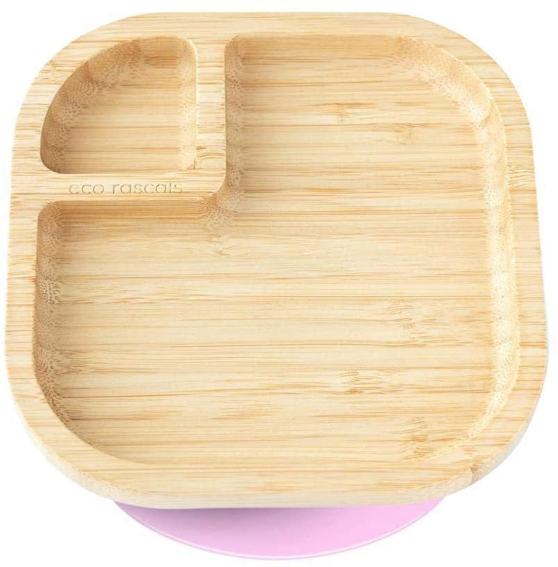 Eco Rascals Square Snack Bamboo Suction Plate (2 Colors)