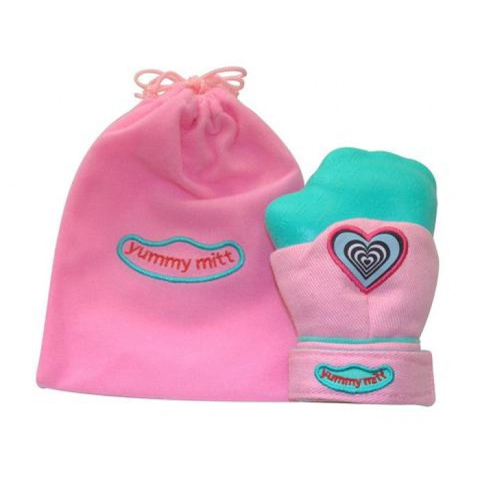 Yummy Mitt Glow-in-the-Dark Teething Mitten - Pink & Turquoise