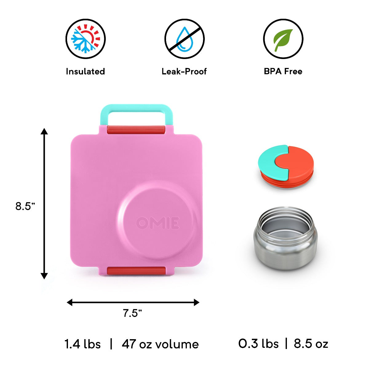 OmieBox Hot & Cold Insulated Bento Box (6 Colours) - Pupsik Singapore