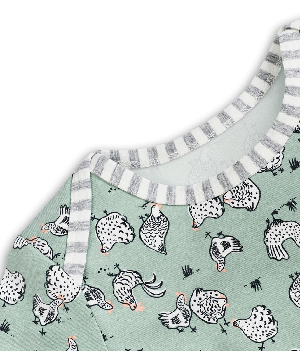 Love to Dream Kids Long Sleeve Pyjamas Set - Chicken Run Olive (2 Sizes)