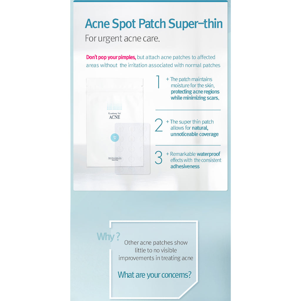 Pyunkang Yul Acne Spot Patch Super Thin, 1 Sheet 15 patches (Exp 11/26)
