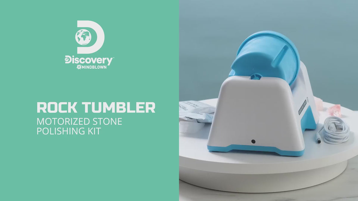 Load video: Discovery #MINDBLOWN Rock Tumbler Motorized Stone Polishing Kit