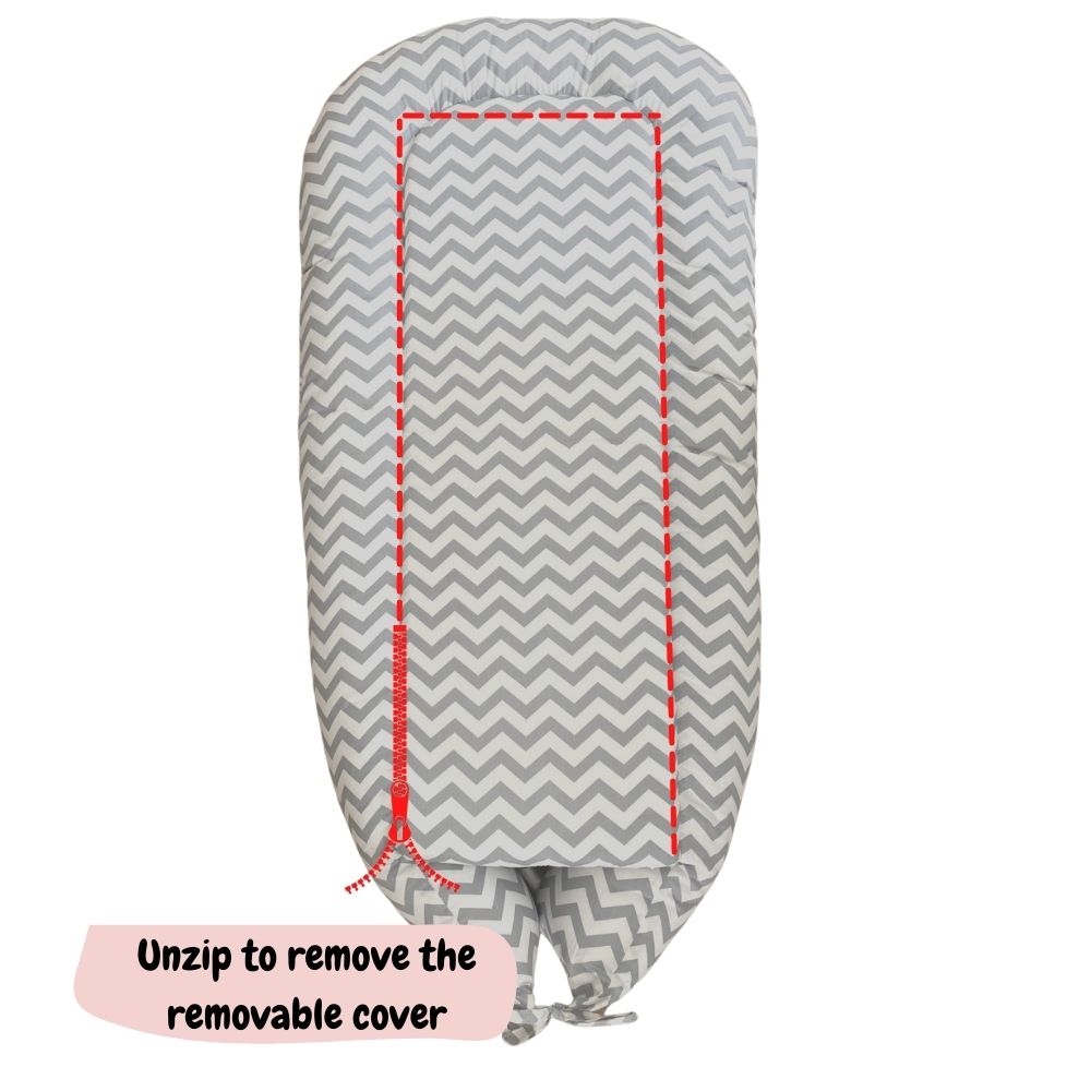 MPJ Organic Cotton Baby Nest Lounger (removable cover) (3 Designs)