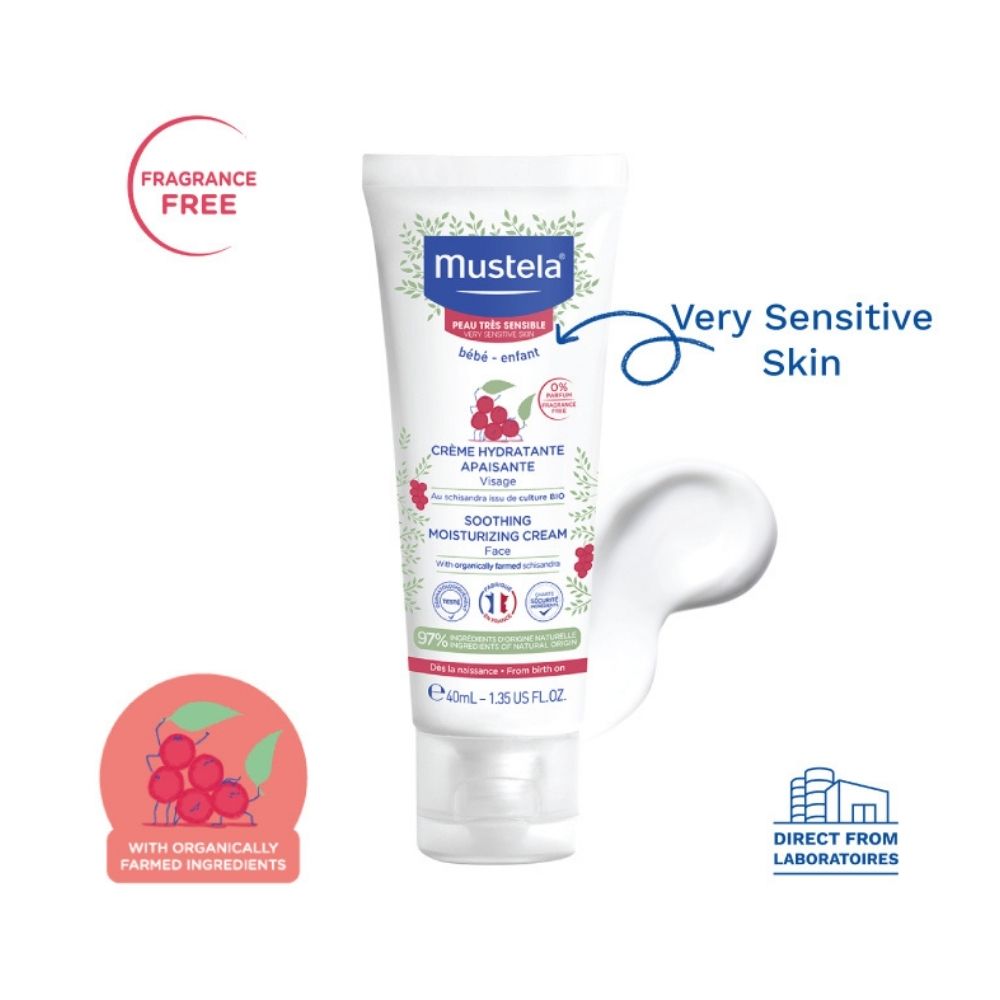Mustela Soothing Moisturizing Face Cream - Very Sensitive Skin, 40ml - exp 01/28