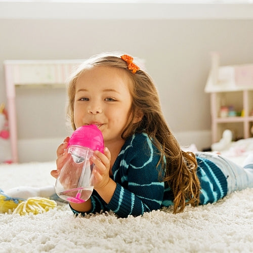 Munchkin Any Angle Click Lock Weighted Straw Cup, 10oz - Pink - Pupsik Singapore