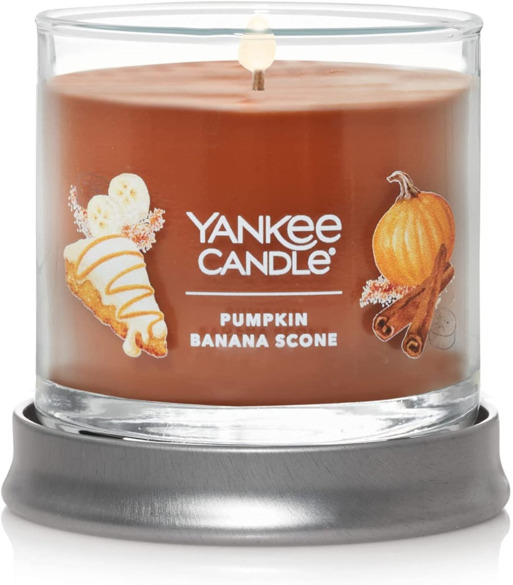 Yankee Candle Signature Small Tumbler Candle, 1- Wick (4.3oz) - Pumpkin Banana Scone