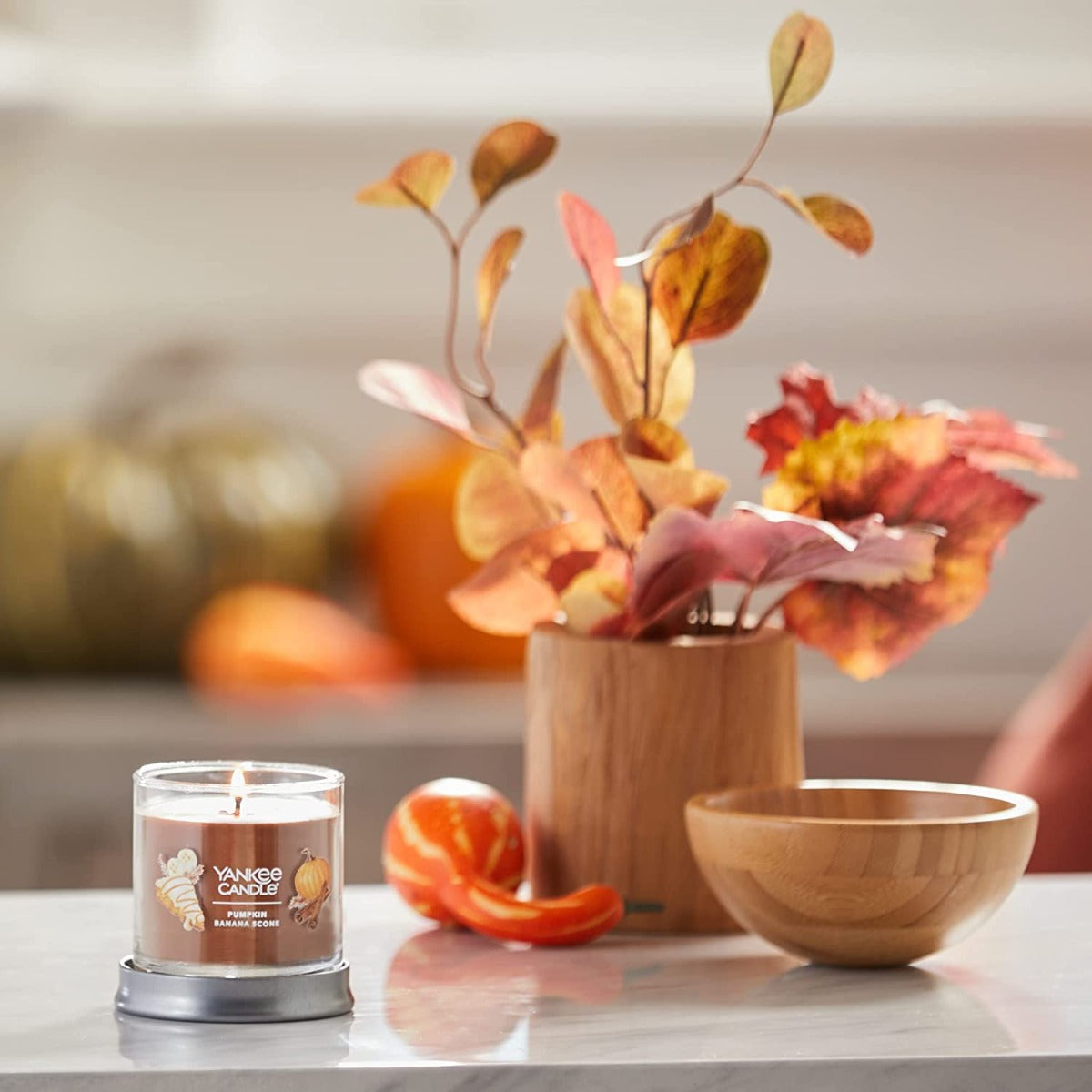 Yankee Candle Signature Small Tumbler Candle, 1- Wick (4.3oz) - Pumpkin Banana Scone