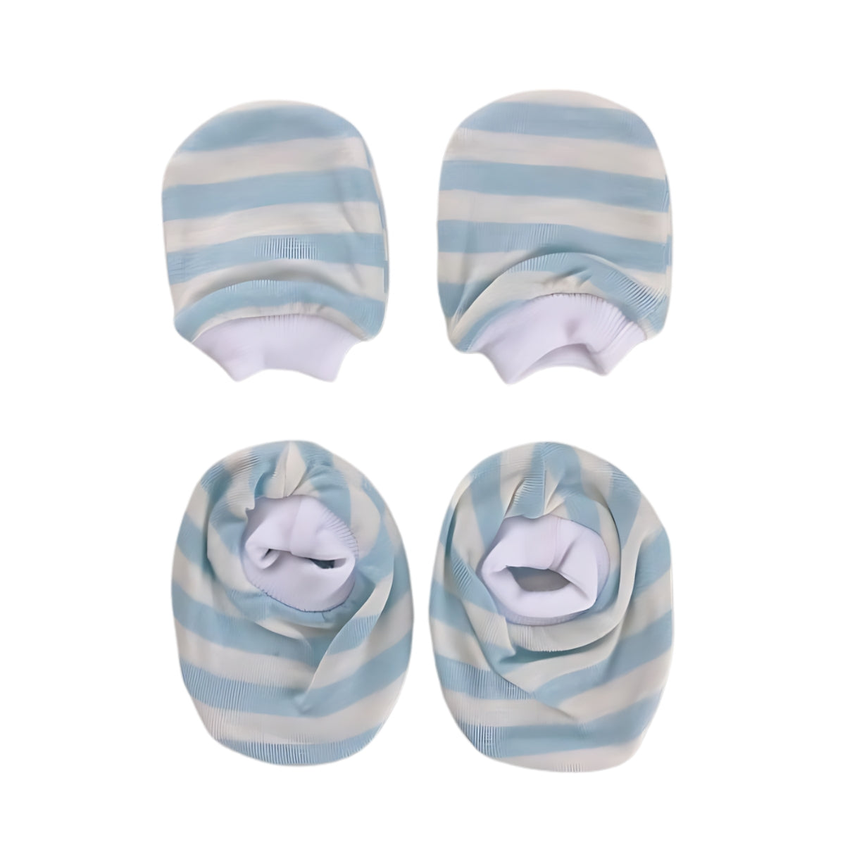 Pupsik Bamboo Cotton Mittens & Booties Set - Starlight Blue