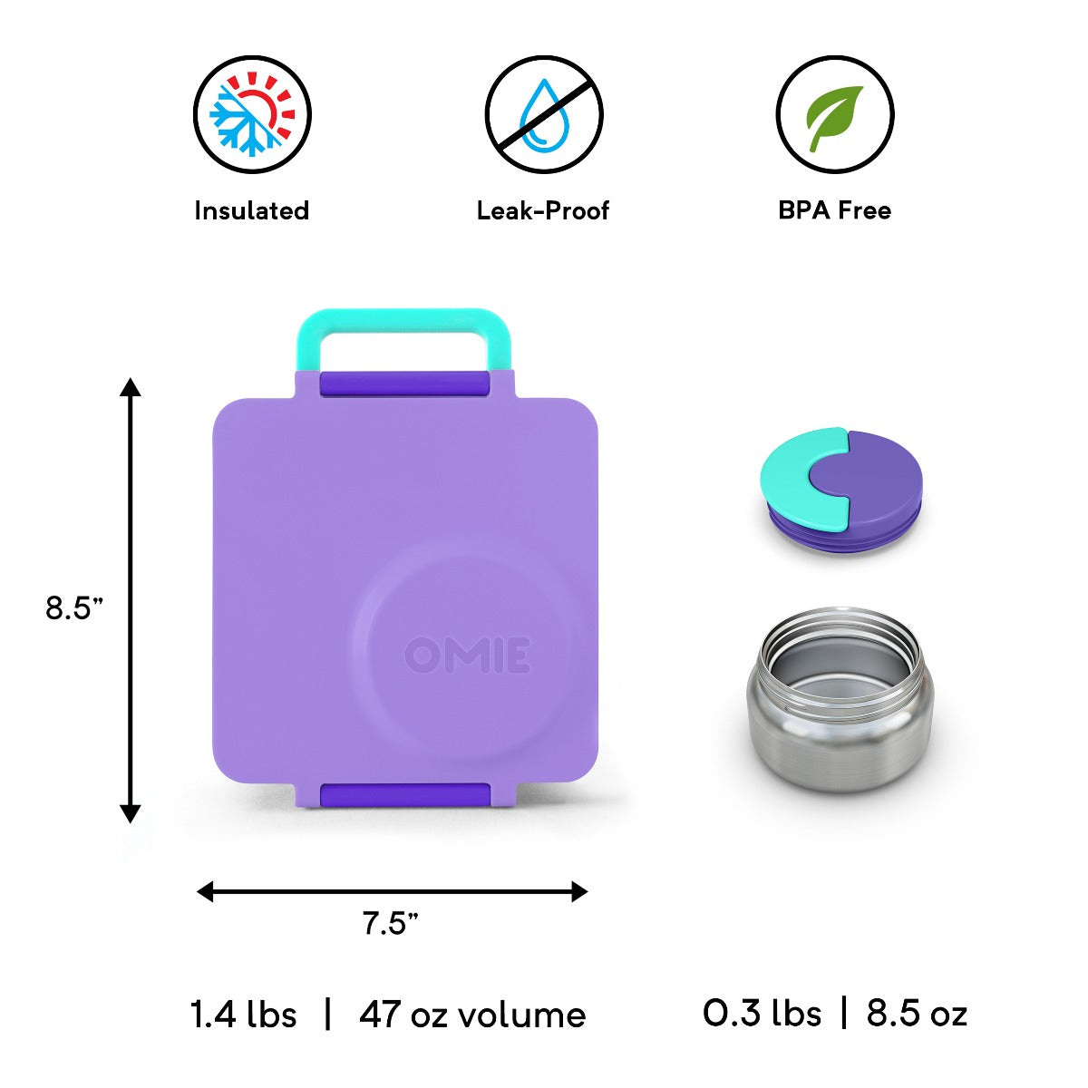 OmieBox Hot & Cold Insulated Bento Box (6 Colours) - Pupsik Singapore