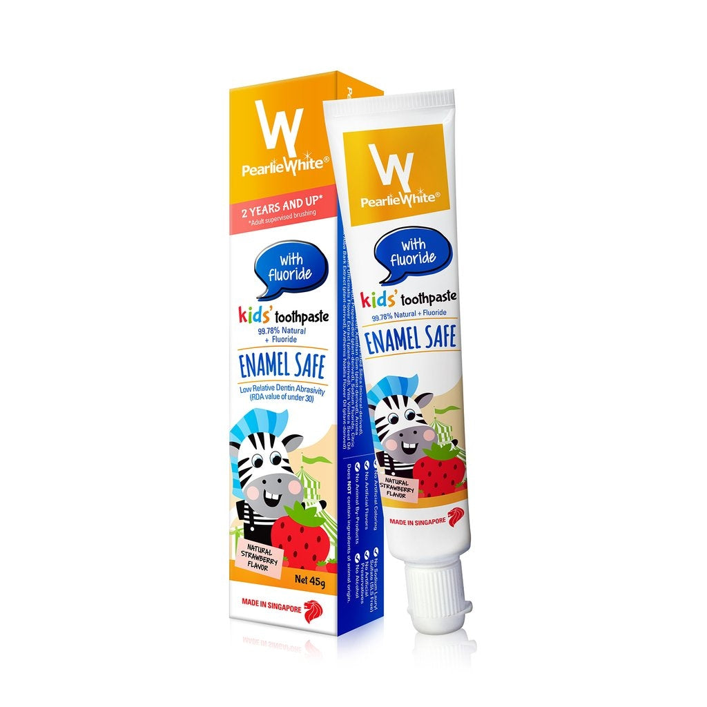 Pearlie White Enamel Safe Kids’ Fluoride Toothpaste (Strawberry) 45g - exp 02/27