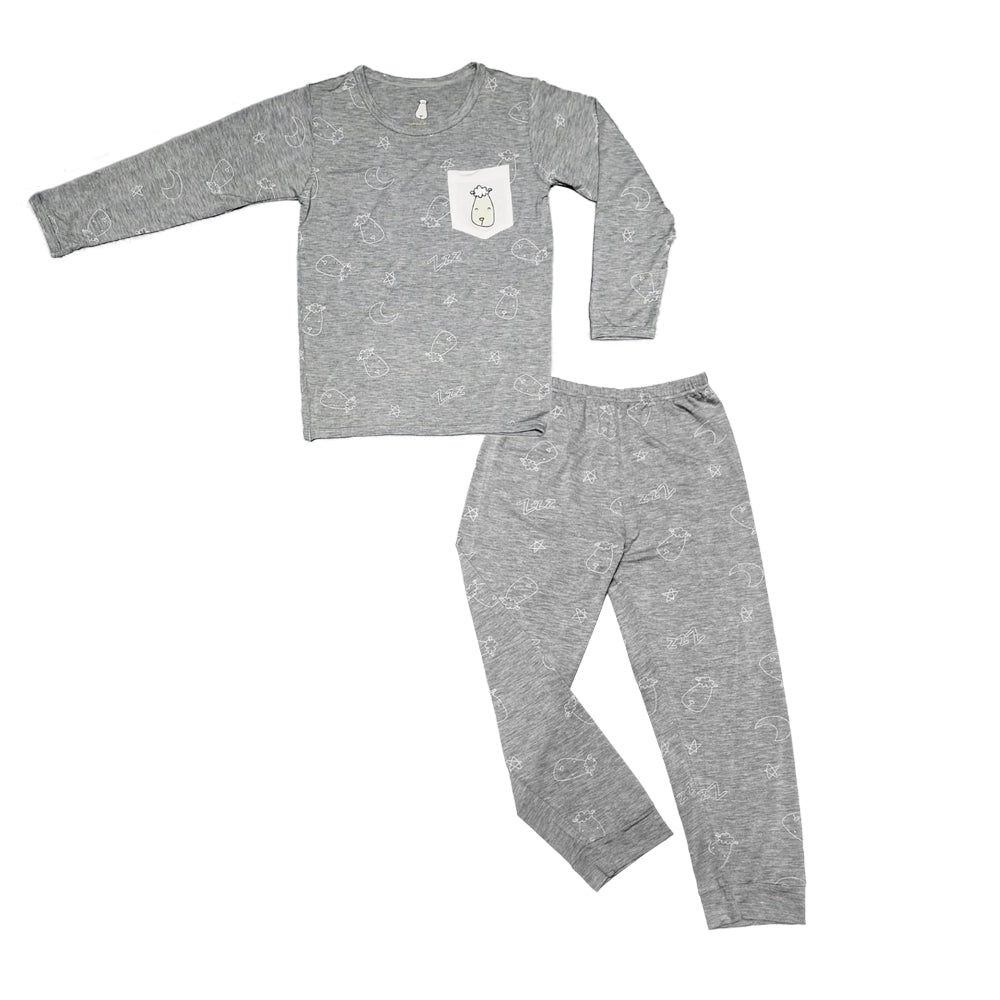 Baa Baa Sheepz Baby Long Sleeve Pyjama Set - Sweet Dreams Baa Baa Grey (4 Sizes)