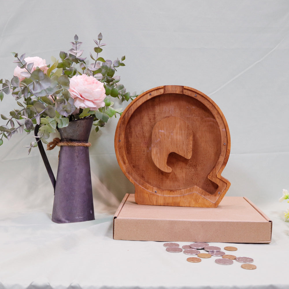 Wooden Alphabet Piggy Bank (23 Letters) - Pupsik Singapore