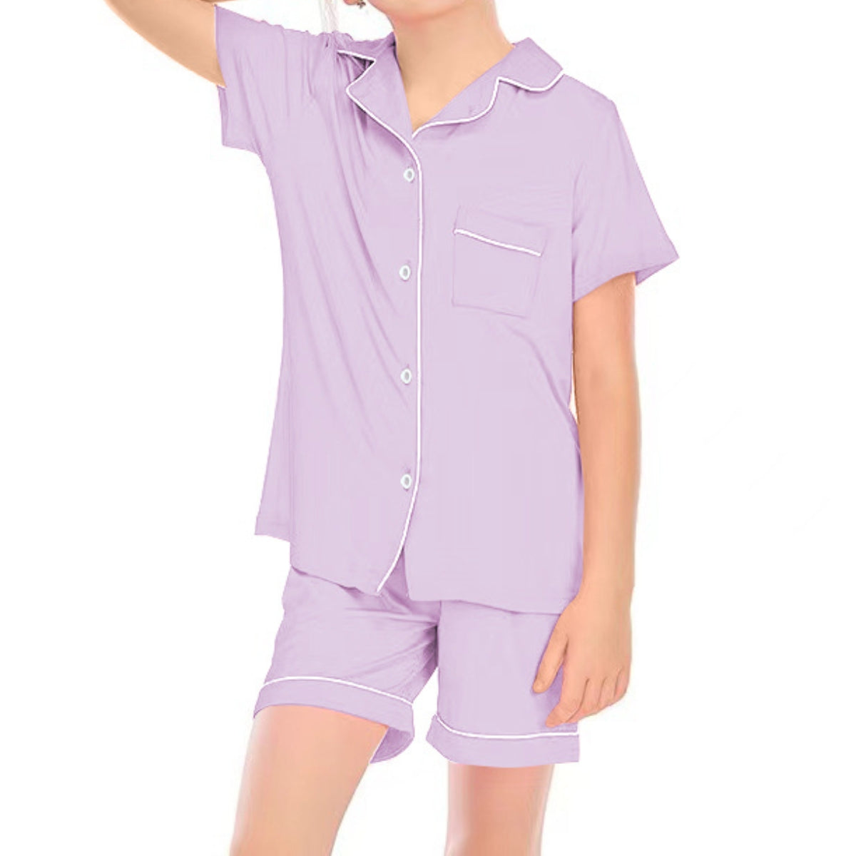 MPJ Kids Alaise Bamboo Pyjamas short set– Pastel Purple (5 Sizes)