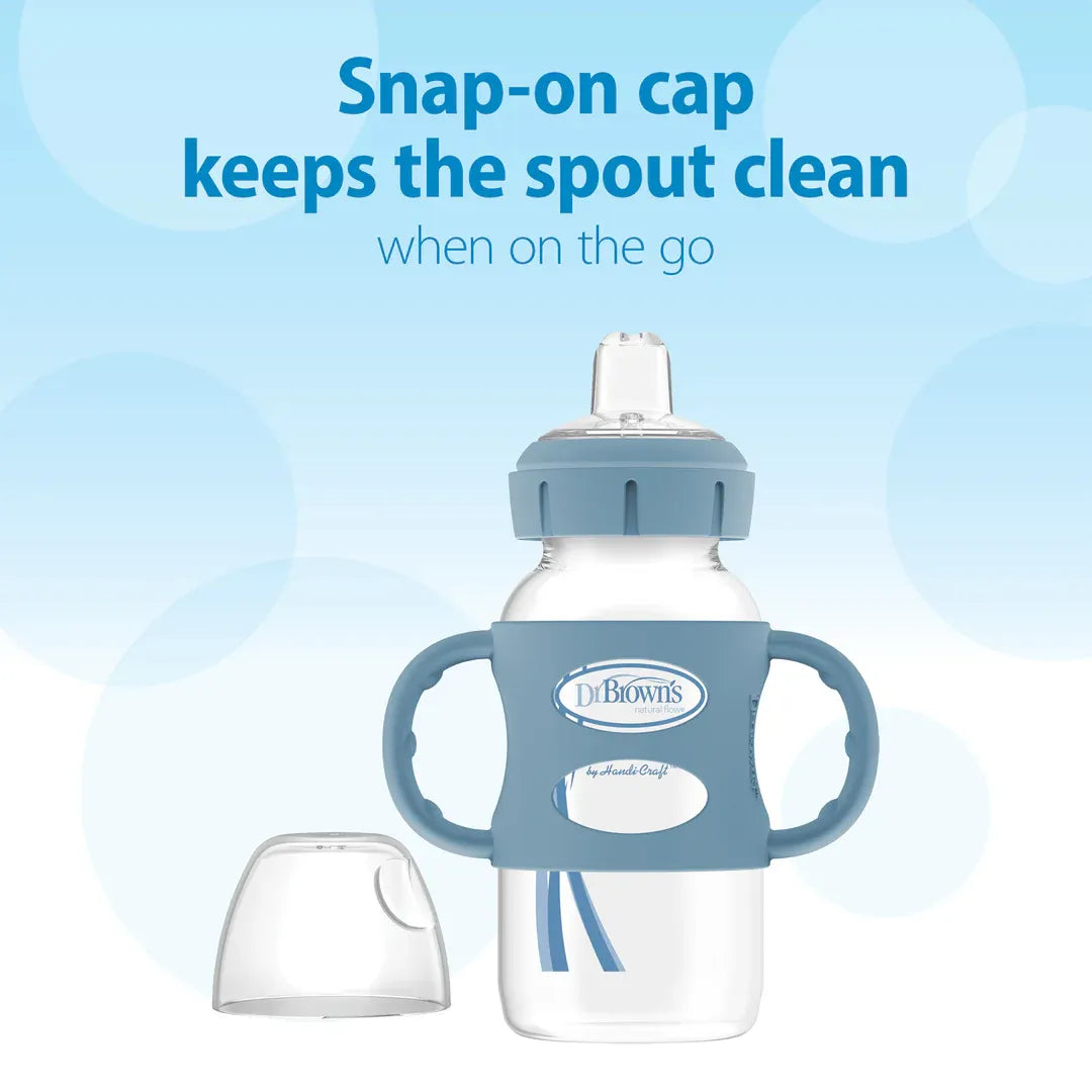 Dr. Brown's Milestones Narrow/Wide-Neck Sippy Spout Bottle with Silicone Handles (9 Types)