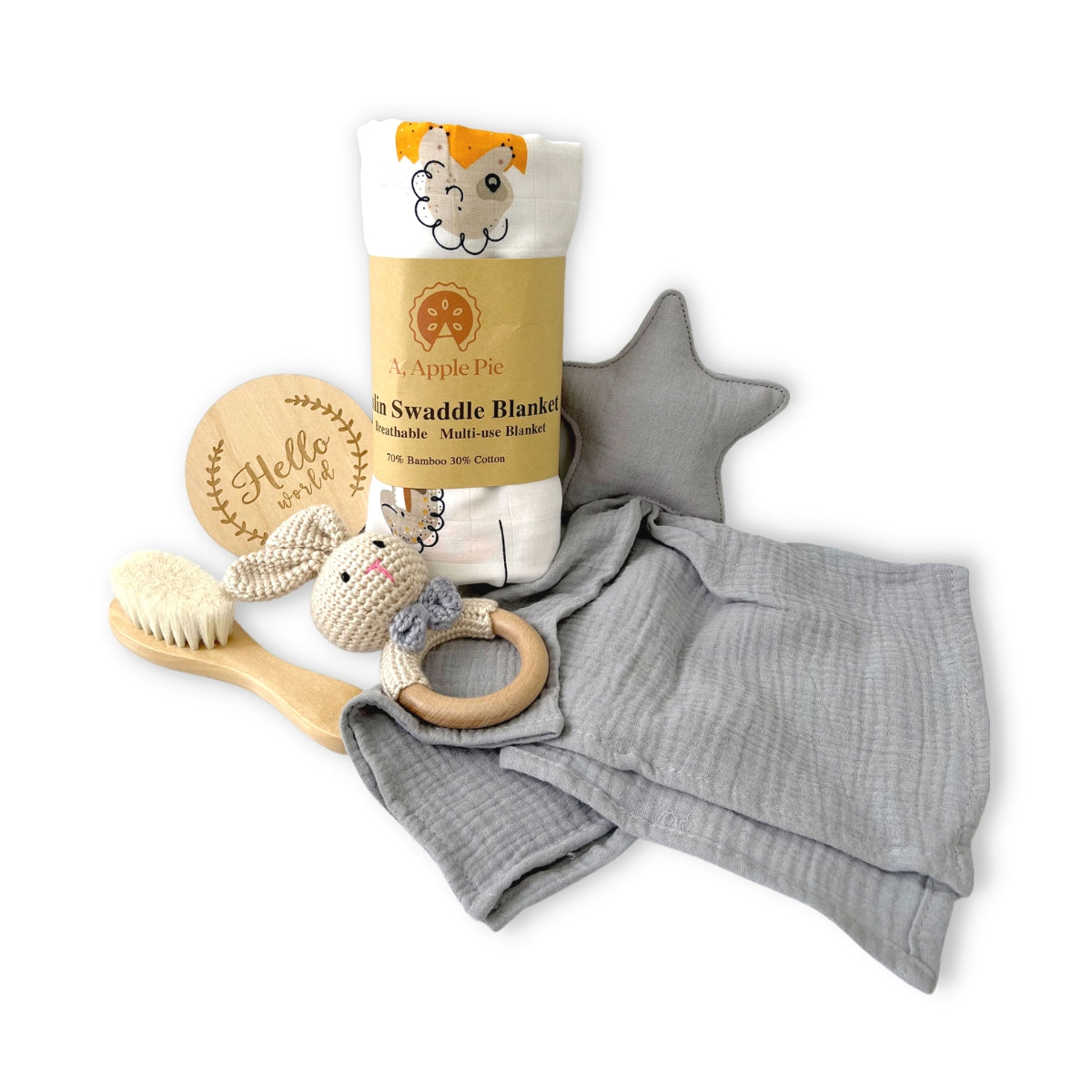 A, Apple Pie Baby Hello World Feeding Gift Set (4 Designs) - Pupsik Singapore
