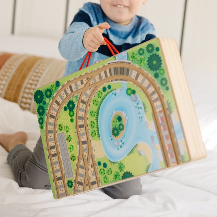 Melissa & Doug Take-Along Railroad Wooden Play Set