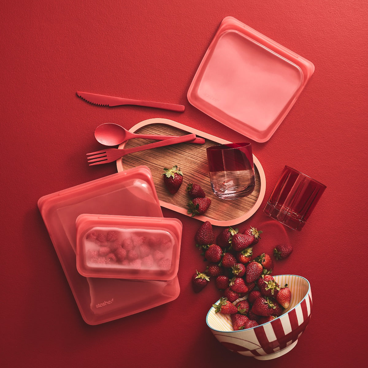 Stasher Reusable Silicone Snack Bag - Small (290ml) - 7 Colors - Pupsik Singapore