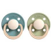 Rabael Duo Natural Rubber Round Pacifiers, 2pk -  Rainy Pearly Lion/Cloudy Pearly Lion (2 Sizes)