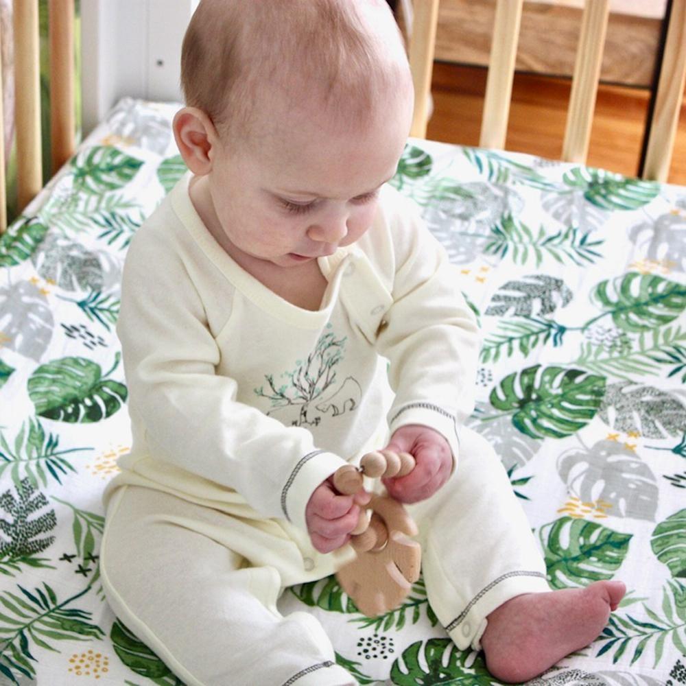 Bebe Au Lait Classic Muslin Fitted Crib Sheet (70x130cm) (18 Designs) - Pupsik Singapore