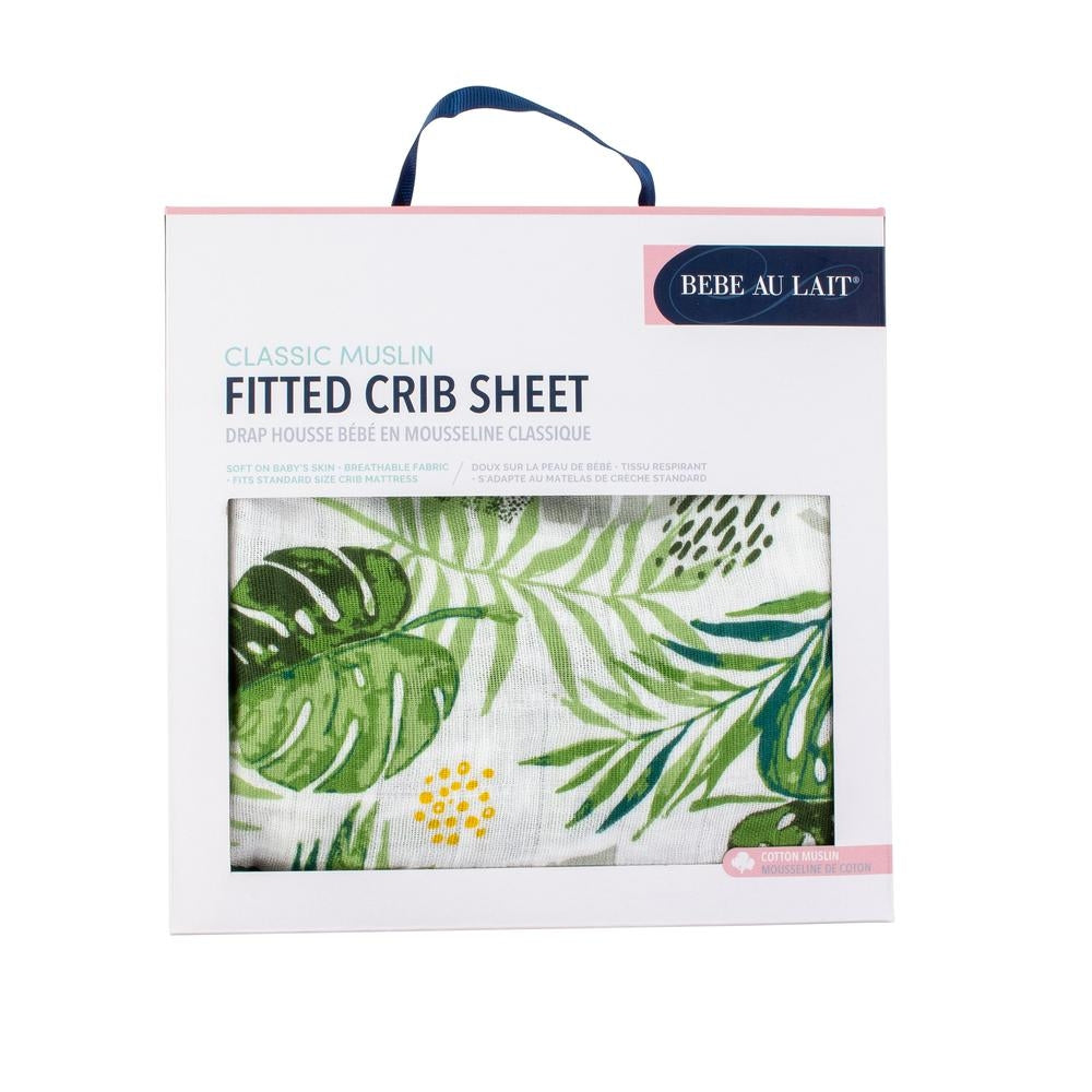 Bebe Au Lait Classic Muslin Fitted Crib Sheet (70x130cm) (18 Designs) - Pupsik Singapore