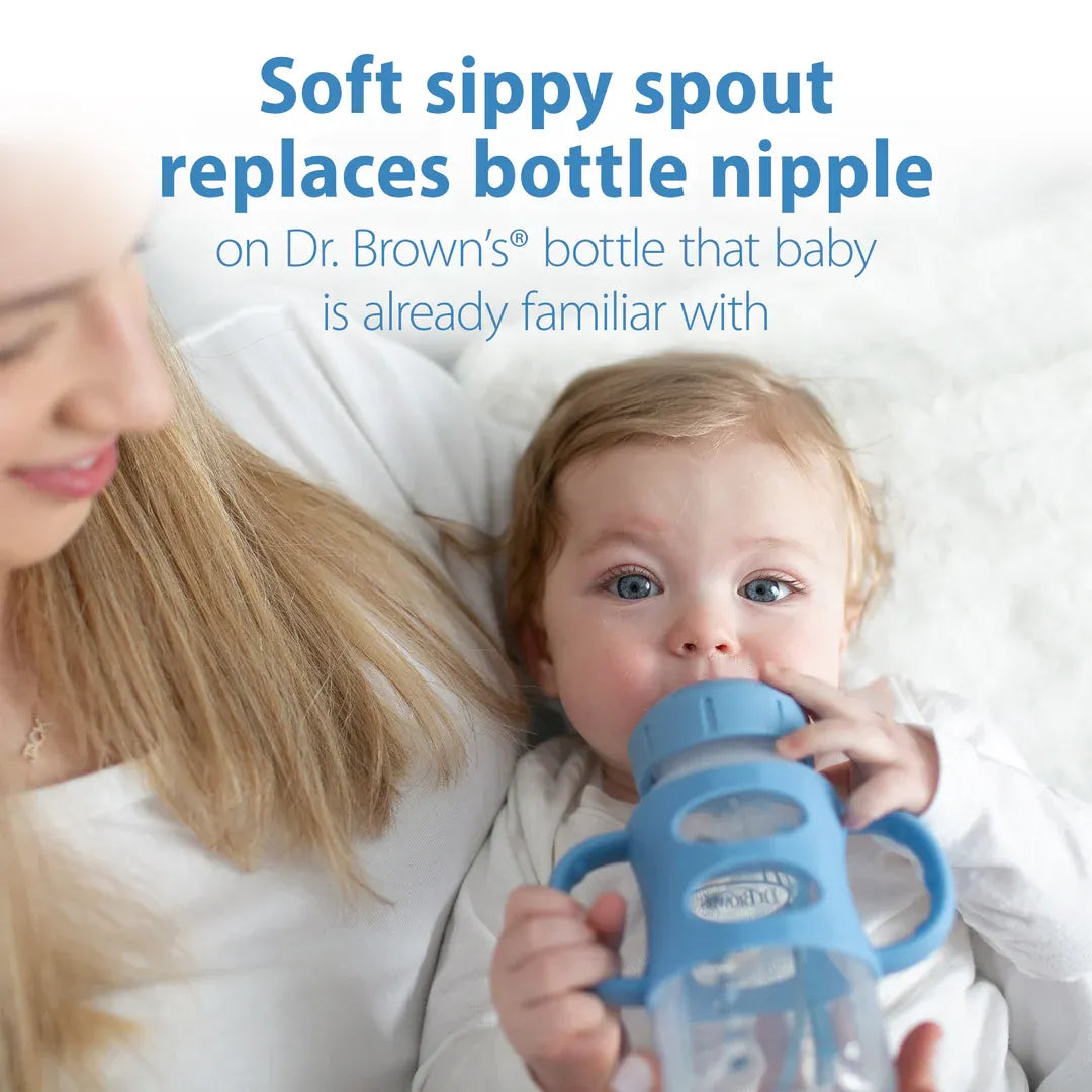 Dr. Brown's Milestones Narrow/Wide-Neck Sippy Spout Bottle with Silicone Handles (9 Types)