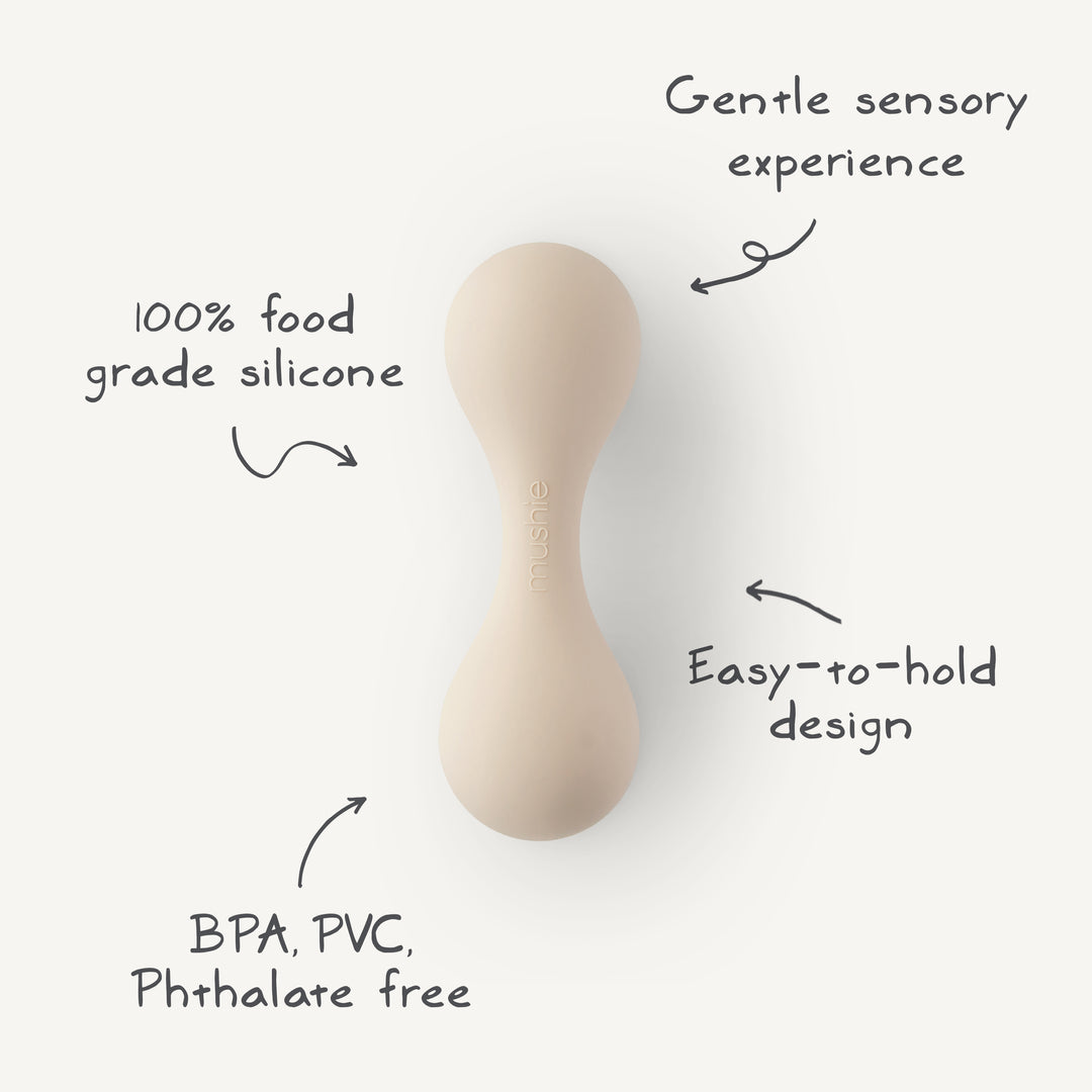 Mushie Silicone Baby Rattle Toy (3 Colors)