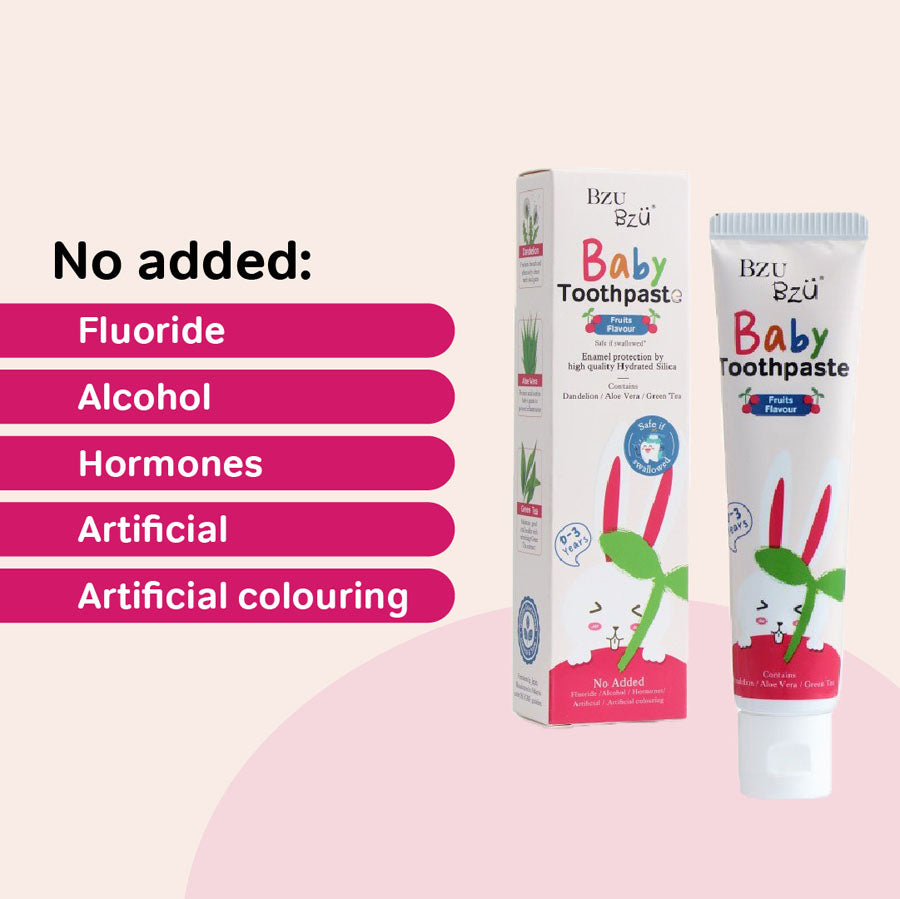 BZU BZU Baby Fluoride-Free Toothpaste, 50g (Exp 10/27)