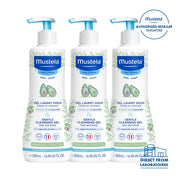[3 pack] Mustela Gentle Cleansing Gel for Hair & Body, 500ml - Dermo Cleansing Gel (exp 11/27)