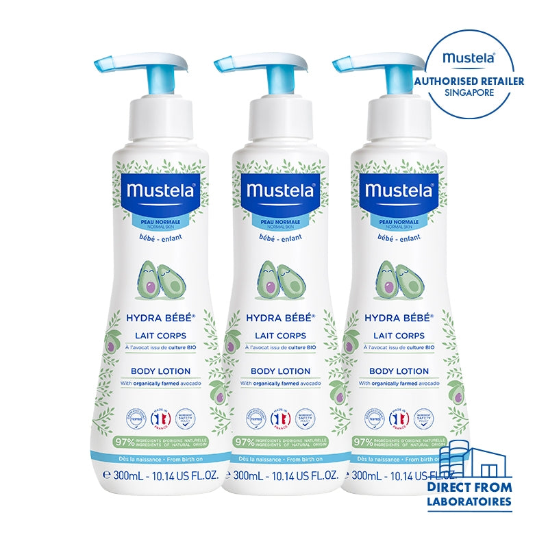 [3 pack] Mustela Hydra Bebe Body Lotion, 300ml - exp 01/28