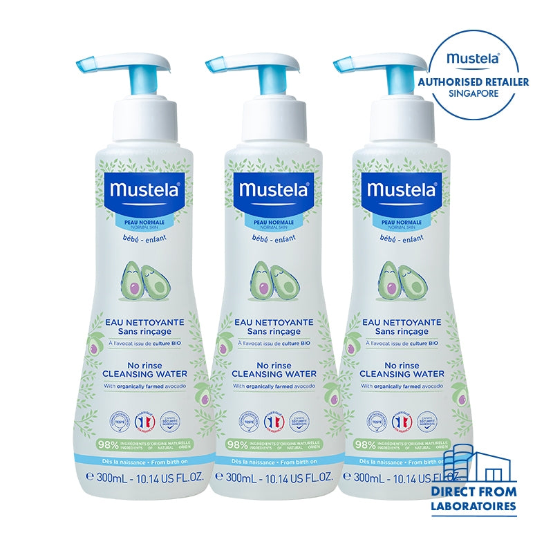 [3-pack] Mustela No-rinse Cleansing Water, 300ml - exp 01/28