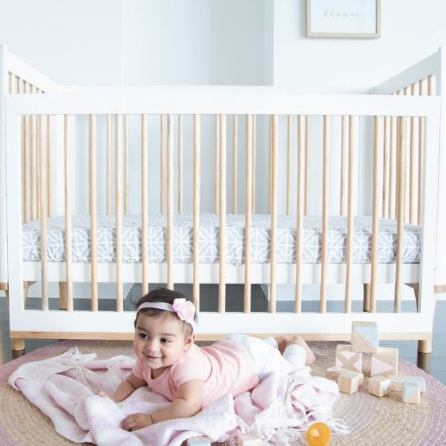 Babyhood Riya Cot (130x70cm) - White Beech