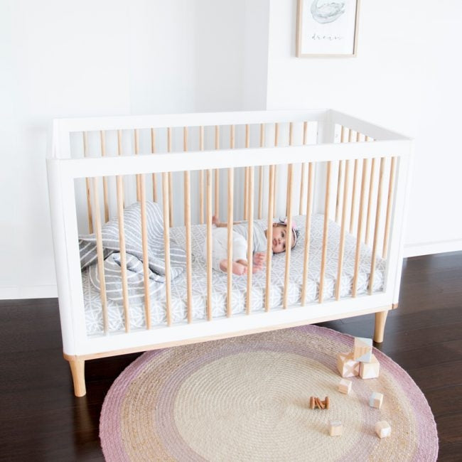 Babyhood Riya Cot (130x70cm) - White Beech