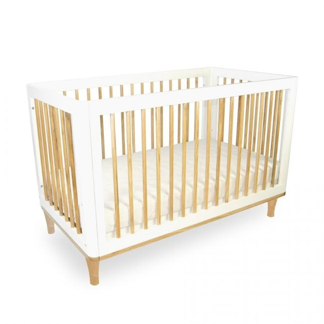 Babyhood Riya Cot (130x70cm) - White Beech
