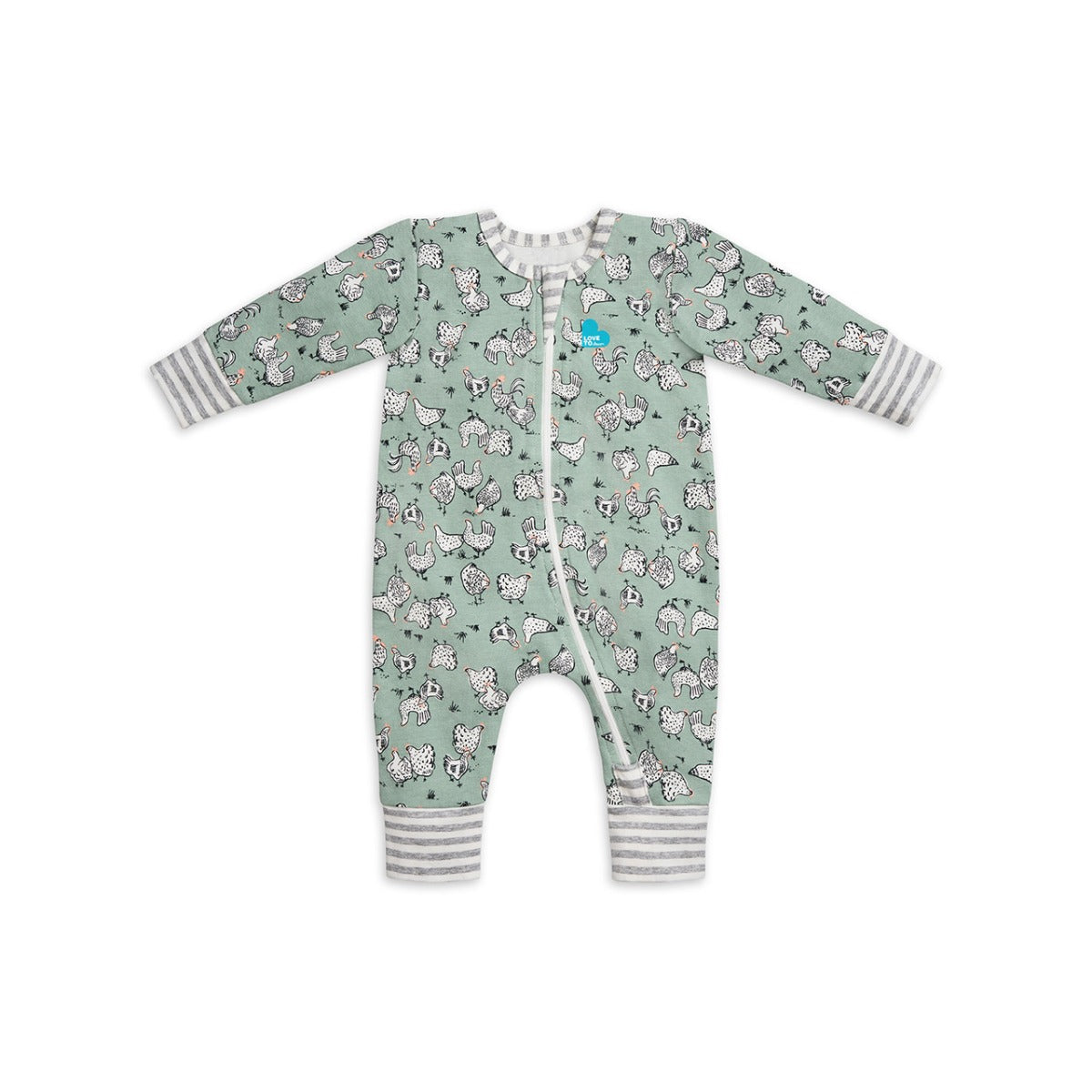 Love to Dream Long Sleeve Footless Romper - Chicken Run Olive (5 Sizes)