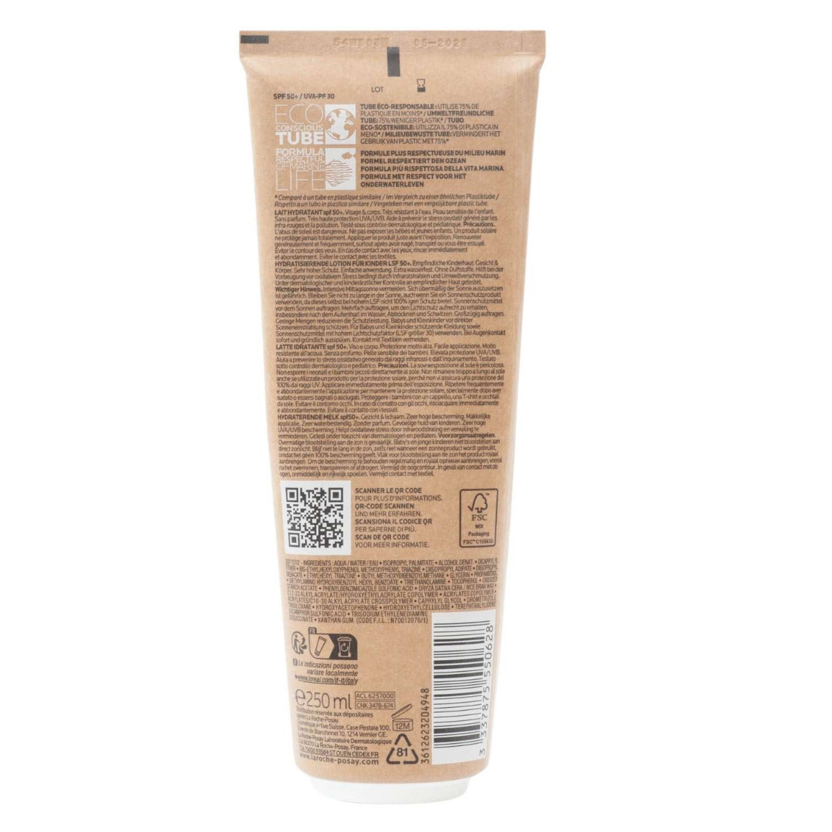 La Roche-Posay Anthelios Dermo-Pediatrics SPF 50+ Kids Sunscreen Lotion (250ml) - Eco Tube - Made in France - Exp 07/26