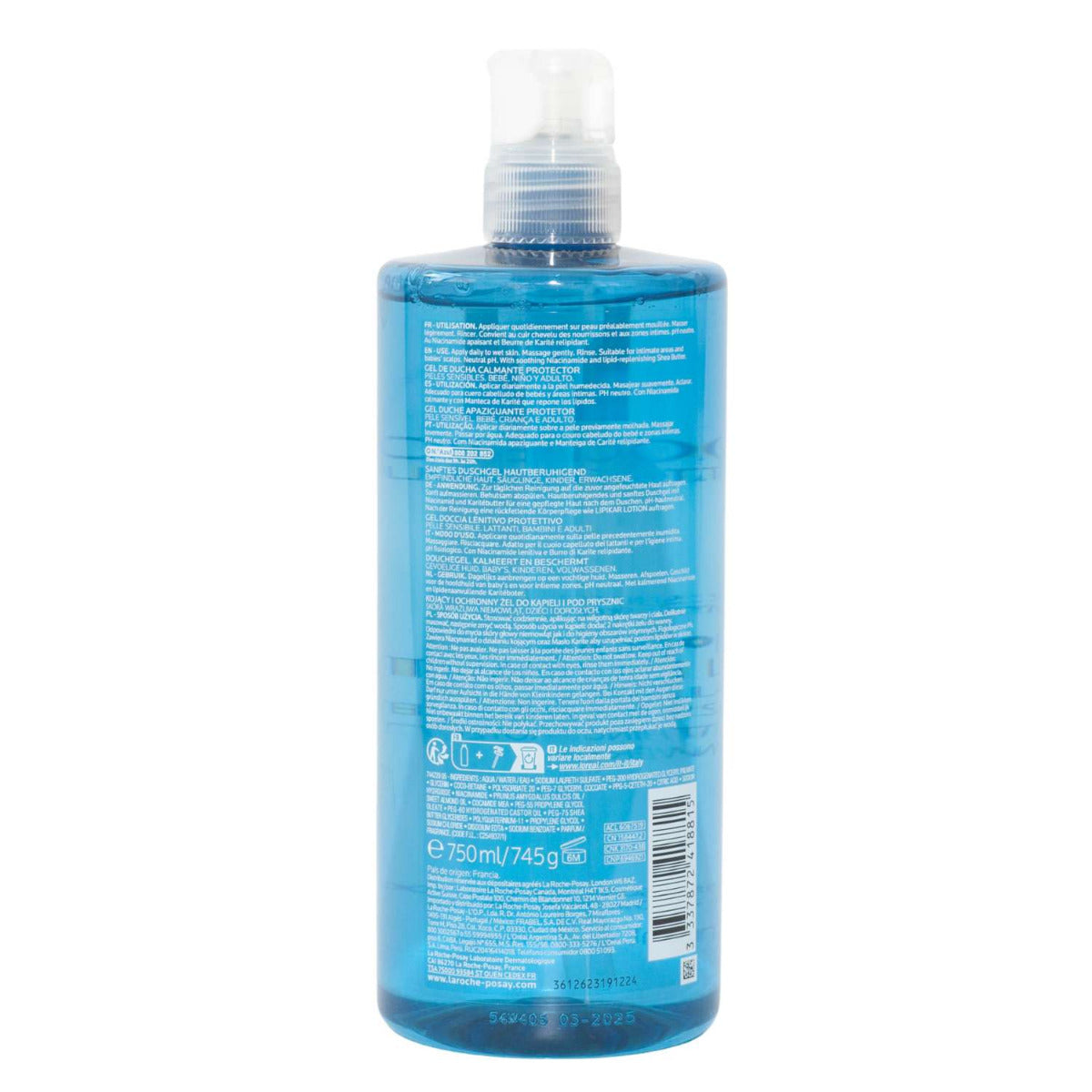 La Roche-Posay Lipikar Soothing Protective Shower Gel (750ml) - Made in France - Exp 08/27
