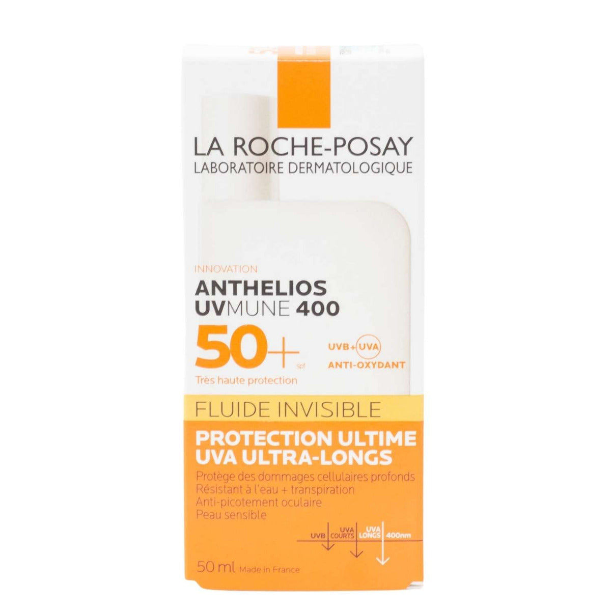 La Roche-Posay Anthelios UVMune 400 Invisible Fluid Sunscreen, SPF50+ (50ml) Made in France - Exp 01/26
