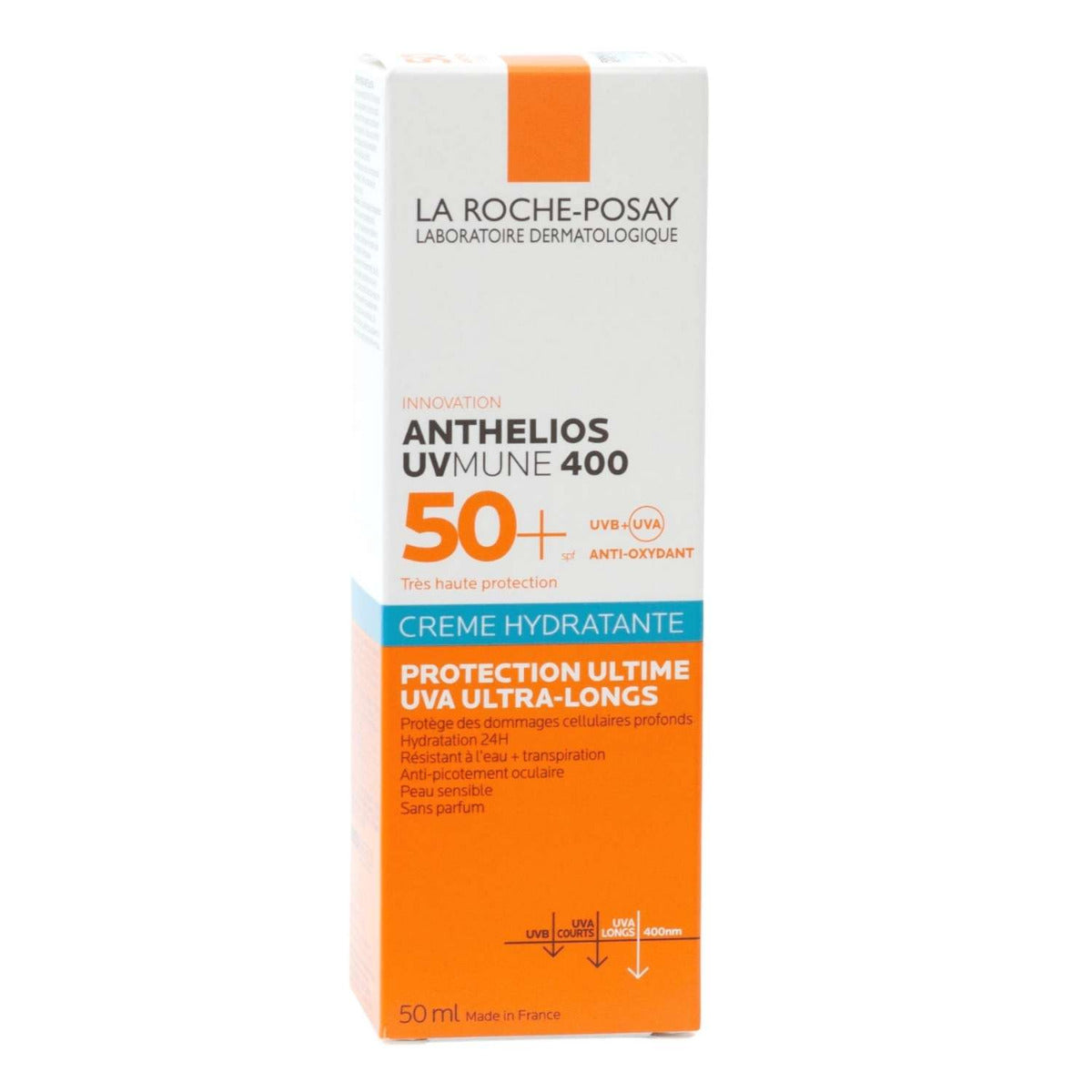La Roche-Posay Anthelios UVMune 400 Hydrating Cream Fragrance-Free Sunscreen SPF50+ (50ml) - Made in France - Exp 02/26