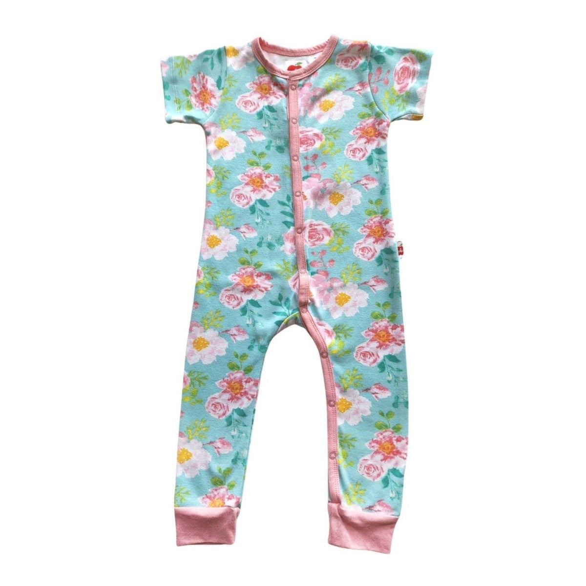 Oobi Misha Blue Watercolor Short Sleeve Romper (2 Sizes)