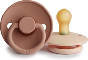 FRIGG Classic Latex Baby Pacifiers, 2pk – Pink Cream/Rose Gold (1 Size)