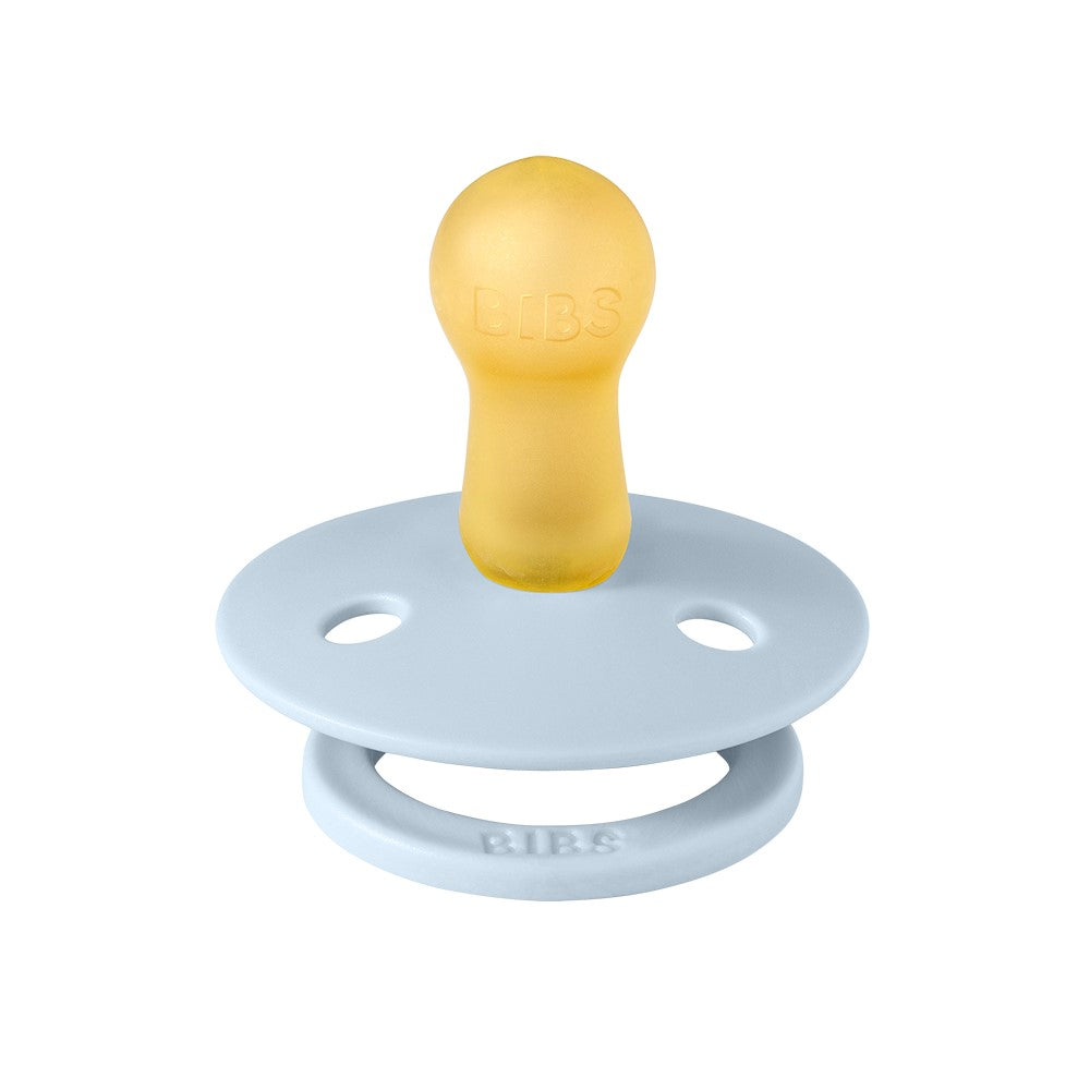 Bibs Round Colour Pacifier (2pk) - Baby Blue (2 Sizes) - Made in Denmark/EU