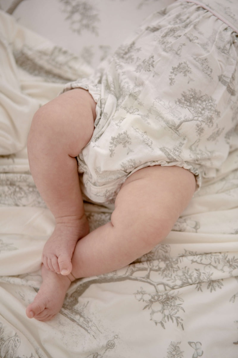 House of Holly Ruffle Bubble Romper - Silver Toile (3 Sizes)