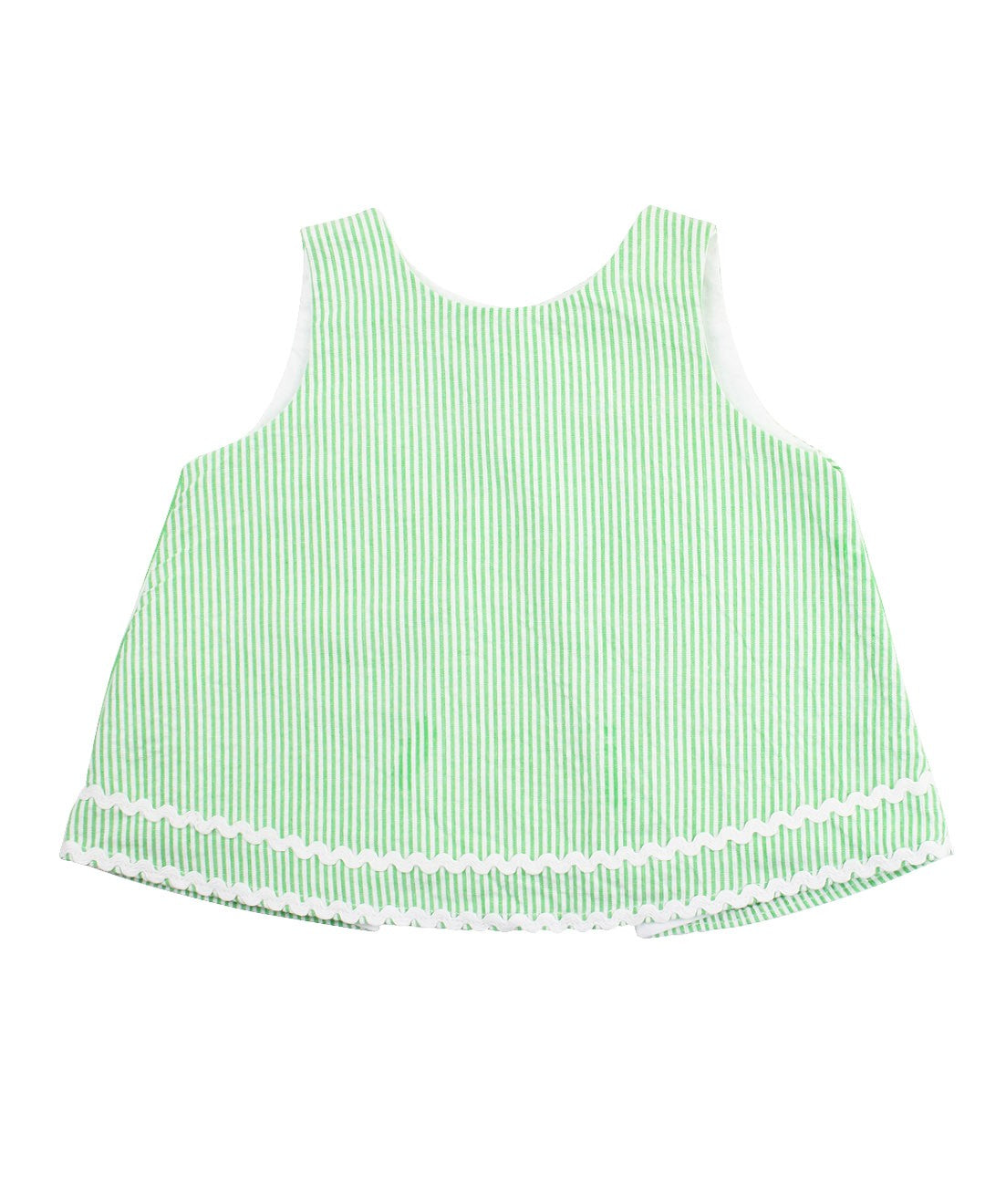 RuffleButts Green Seersucker Swing Top
