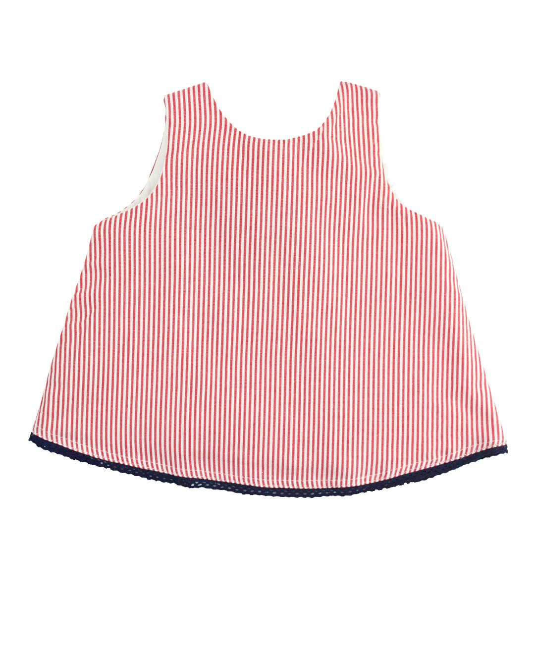 RuffleButts Red Seersucker Swing Top
