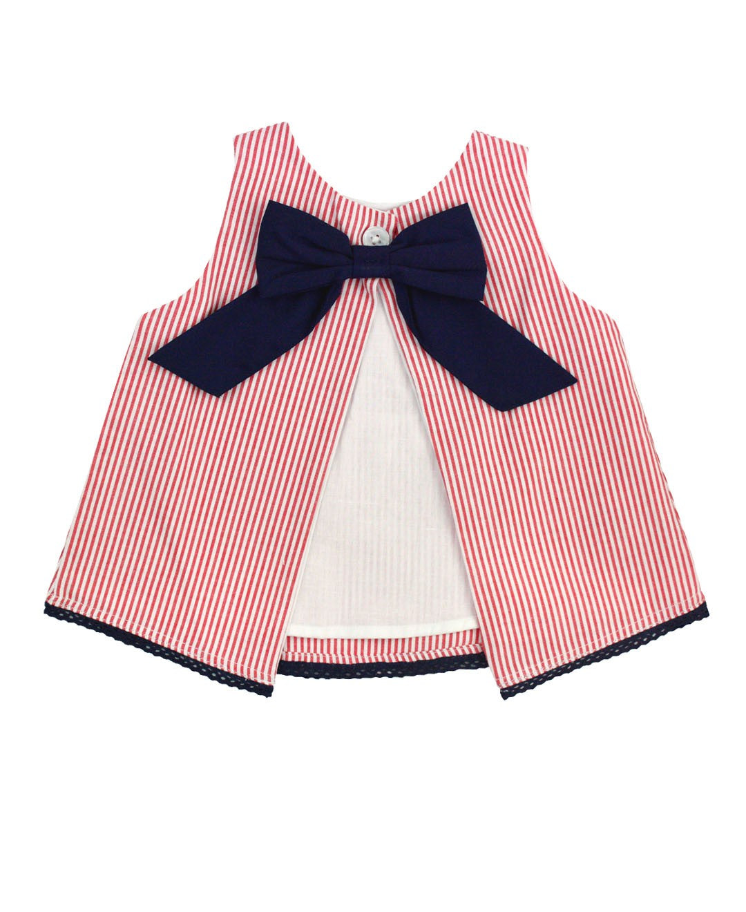 RuffleButts Red Seersucker Swing Top