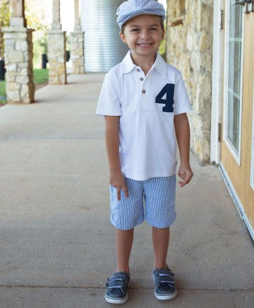 RuggedButts White Rugby Birthday Number Polo