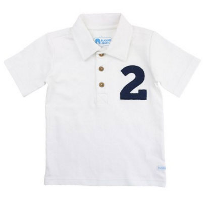 RuggedButts White Rugby Birthday Number Polo