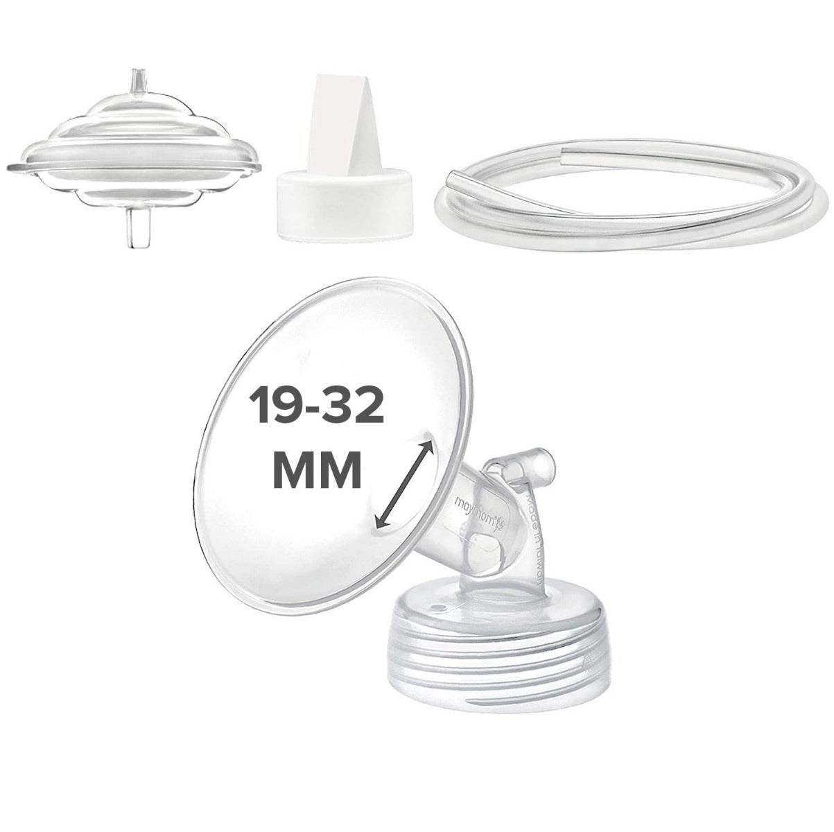 Maymom Wide-Neck Flange, Valve, Backflow Protector, Tubing Kit for Spectra (8 Sizes,19-32mm)